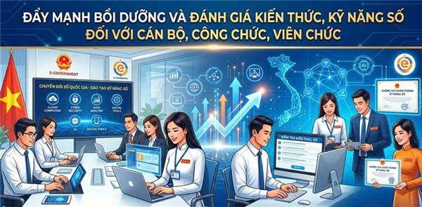 ĐẨY MẠNH BỒI DƯỠNG KIẾN THỨC, KỸ NĂNG SỐ CHO CÁN BỘ, CÔNG CHỨC, VIÊN CHỨC, ĐÁP ỨNG YÊU CẦU CHUYỂN ĐỔI SỐ