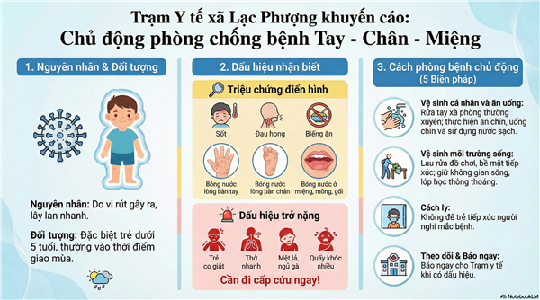Trạm Y tế xã Lạc Phượng tuyên truyền phòng chống bệnh tay chân miệng