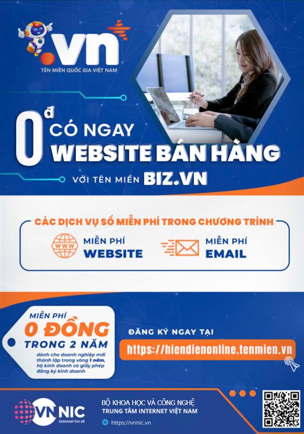 Doanh nghiệp, hộ kinh doanh được hỗ trợ sử dụng tên miền quốc gia .vn
