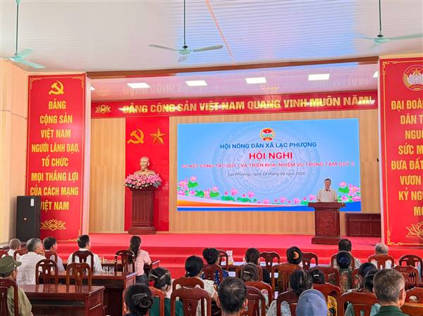 HỘI NÔNG DÂN XÃ LẠC PHƯỢNG TỔ CHỨC HỘI NGHỊ SƠ KẾT QUÝ I, TRIỂN KHAI NHIỆM VỤ QUÝ II NĂM 2026