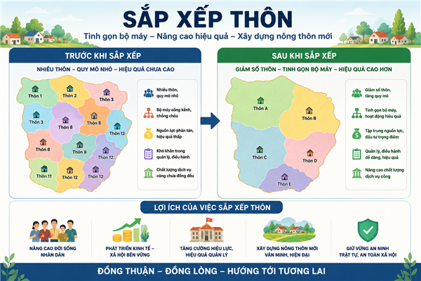 Một số mốc thời gian quan trọng sắp xếp, tổ chức lại thôn, tổ dân phố