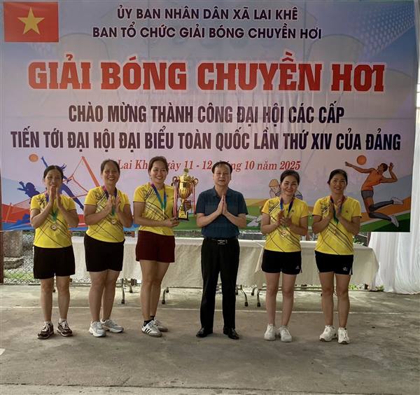 Xã Lai Khê tổ chức thành công Giải bóng chuyền hơi năm 2025