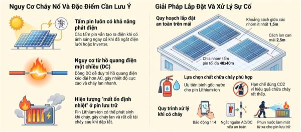 Cảnh báo nguy cơ cháy, nổ và khuyến cáo an toàn phòng cháy, chữa cháy đối với hệ thống điện mặt trời áp mái