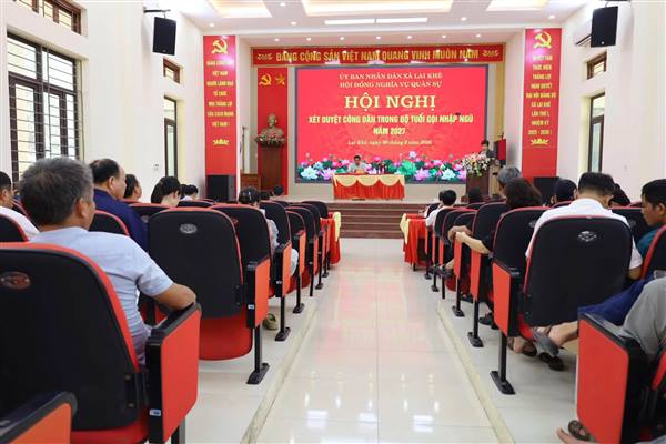 Hội đồng Nghĩa vụ Quân sự xã Lai Khê tổ chức Hội nghị xét duyệt công dân trong độ tuổi nhập ngũ năm 2027