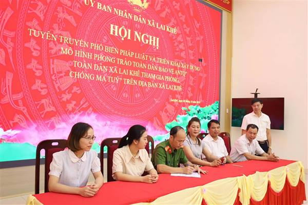 Lai Khê triển khai xây dựng mô hình phong trào Toàn dân bảo vệ an ninh Tổ quốc "Toàn dân xã Lai Khê tham gia phòng, chống ma túy"