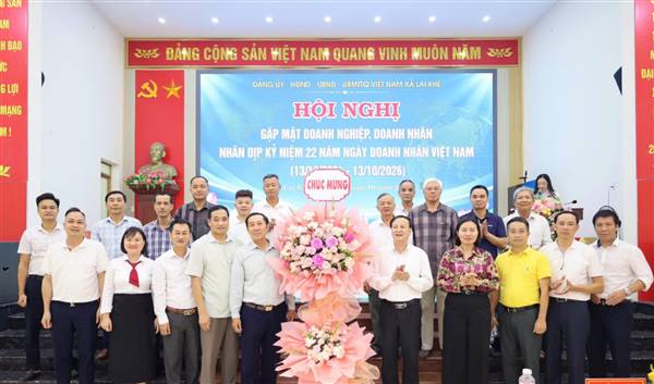 Lai Khê tổ chức gặp mặt doanh nghiệp, doanh nhân nhân dịp kỷ niệm 22 năm Ngày Doanh nhân Việt Nam