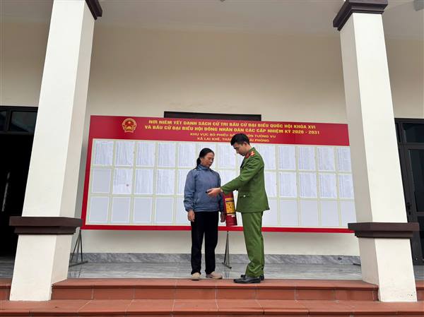 Xã Lai Khê đảm bảo an toàn PCCC tại các điểm bỏ phiếu bầu cử đại biểu Quốc hội khóa XVI và đại biểu HĐND các cấp nhiệm kỳ 2026-2031