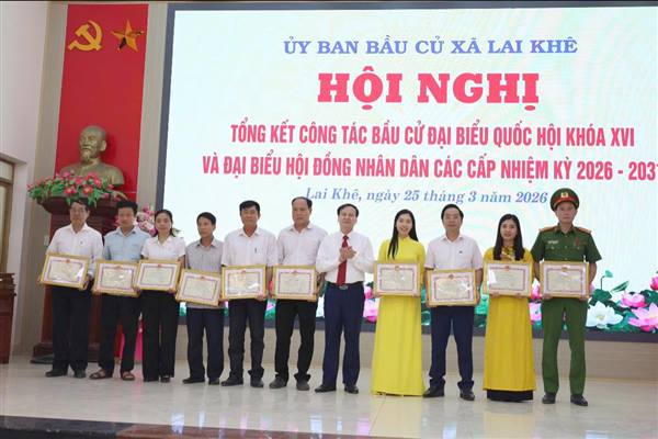 Xã Lai Khê tổ chức Hội nghị tổng kết công tác bầu cử đại biểu Quốc hội khóa XVI và đại biểu HĐND các cấp nhiệm kỳ 2026 – 2031