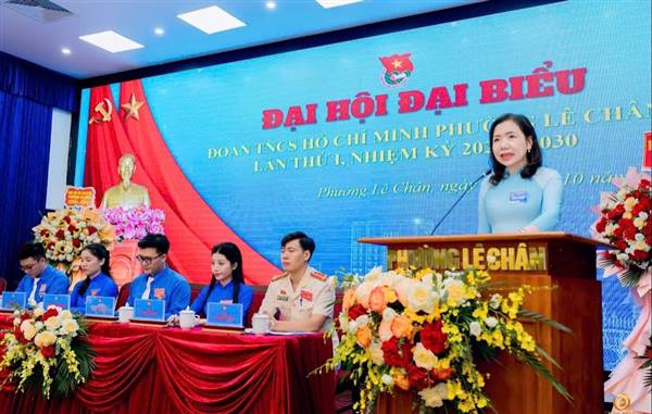 ĐẠI HỘI ĐẠI BIỂU ĐOÀN TNCS HỒ CHÍ MINH PHƯỜNG LÊ CHÂN LẦN THỨ I, NHIỆM KỲ 2025 – 2030 THÀNH CÔNG TỐT ĐẸP