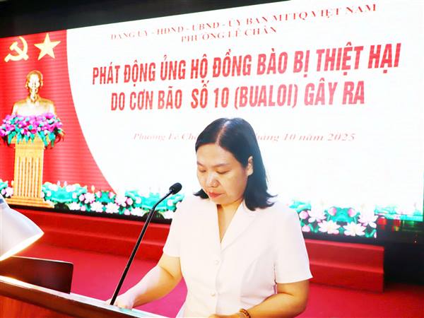 PHƯỜNG LÊ CHÂN PHÁT ĐỘNG ỦNG HỘ ĐỒNG BÀO BỊ THIỆT HẠI DO CƠN BÃO SỐ 10 (BUALOI)