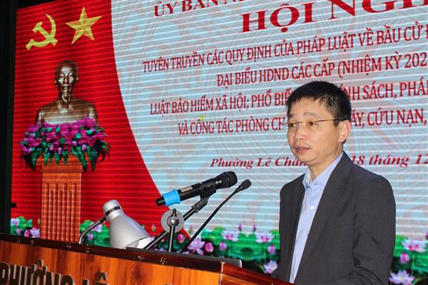 PHƯỜNG LÊ CHÂN TUYÊN TRUYỀN, PHỔ BIẾN PHÁP LUẬT VỀ BẦU CỬ, BẢO HIỂM XÃ HỘI, THUẾ VÀ THỰC TẬP PHÒNG CHÁY, CHỮA CHÁY NĂM 2025