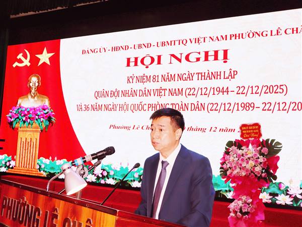 ĐẢNG ỦY – HĐND – UBND – UBMTTQ VIỆT NAM PHƯỜNG LÊ CHÂN TỔ CHỨC KỶ NIỆM 81 NĂM NGÀY THÀNH LẬP QUÂN ĐỘI NHÂN DÂN VIỆT NAM; 36 NĂM NGÀY HỘI QUỐC PHÒNG TOÀN DÂN