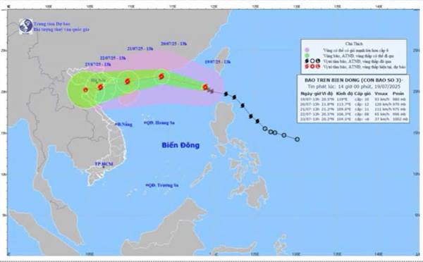 TIN BÃO TRÊN BIỂN ĐÔNG (Cơn bão số 3) 