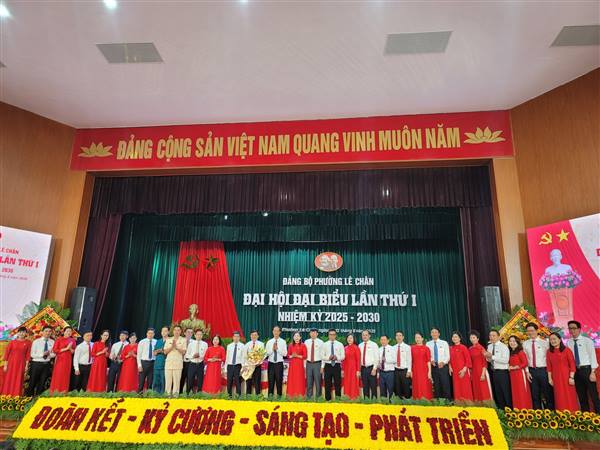 Phường Lê Chân tổ chức thành công Đại hội đại biểu Đảng bộ phường lần thứ I, nhiệm kỳ 2025 - 2030
