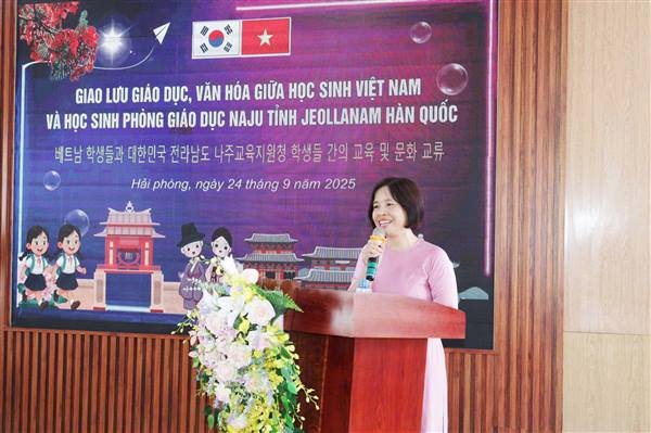GIAO LƯU GIÁO DỤC - VĂN HÓA GIỮA HỌC SINH TRƯỜNG THCS NGÔ QUYỀN (PHƯỜNG LÊ CHÂN) VÀ HỌC SINH THÀNH PHỐ NAJU, TỈNH JEOLLANAM, HÀN QUỐC