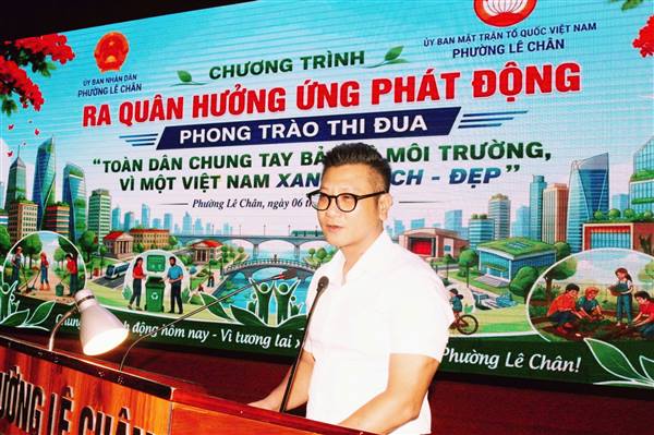 PHƯỜNG LÊ CHÂN RA QUÂN HƯỞNG ỨNG PHONG TRÀO “TOÀN DÂN CHUNG TAY BẢO VỆ MÔI TRƯỜNG, VÌ MỘT VIỆT NAM XANH - SẠCH - ĐẸP”