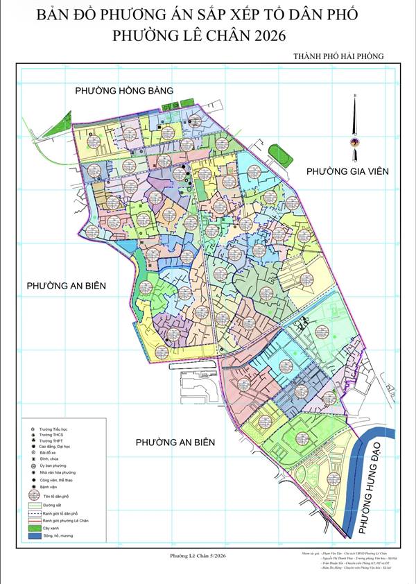 BẢN ĐỒ PHƯƠNG ÁN SẮP XẾP TỔ DÂN PHỐ PHƯỜNG LÊ CHÂN 2026