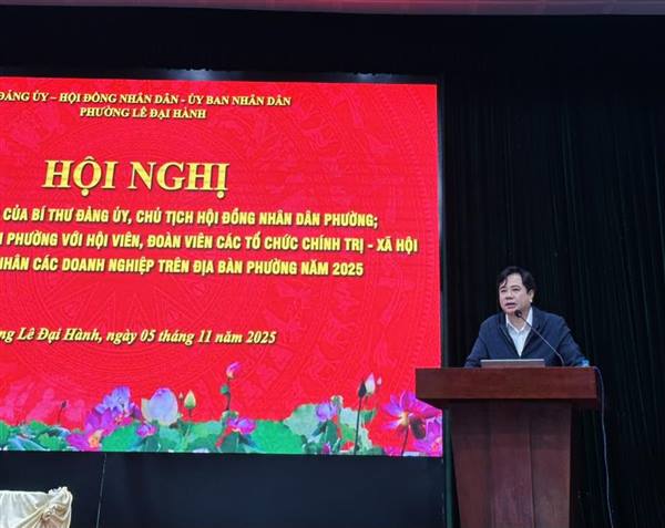 Hội nghị tiếp xúc, đối thoại trực tiếp của Bí thư Đảng ủy - Chủ tịch Hội đồng nhân dân phường, Chủ tịch Ủy ban nhân dân phường với cán bộ, hội viên, đoàn viên các tổ chức chính trị - xã hội và đại diện công nhân một số doanh nghiệp trên địa bàn phường năm 2025.