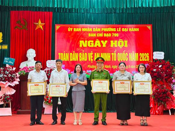 PHƯỜNG LÊ ĐẠI HÀNH TỔ CHỨC NGÀY HỘI TOÀN DÂN BẢO VỆ AN NINH TỔ QUỐC NĂM 2026