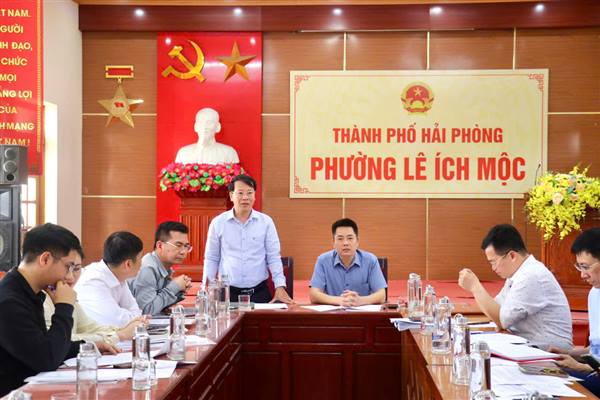 Phường Lê Ích Mộc làm việc với Sở Công thương về tiến độ giải phóng mặt bằng dự án Cụm công nghiệp làng nghề cơ khí và đúc Thủy Nguyên
