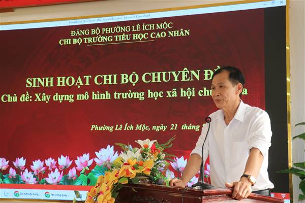 Chi bộ Trường Tiểu học Cao Nhân : Quyết tâm xây dựng mô hình trường học xã hội chủ nghĩa