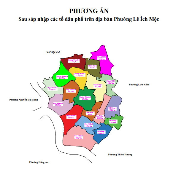 Phương án sắp xếp tổ chức lại tổ dân phố trên địa bàn Phường Lê Ích Mộc