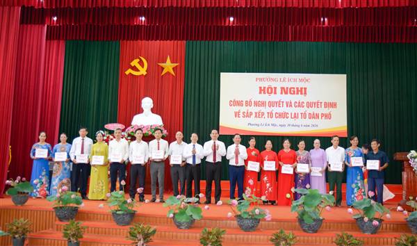 Phường Lê Ích Mộc tổ chức thành công hội nghị công bố và kiện toàn tổ dân phố sau sắp xếp năm 2026