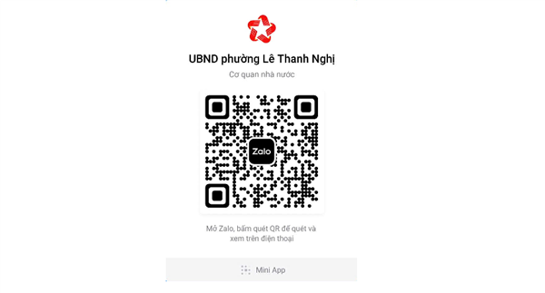 Giới thiệu Mini App Zalo của Phường Lê Thanh Nghị