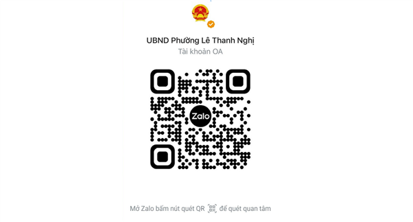 Giới thiệu Zalo Official Account (OA) của Phường Lê Thanh Nghị