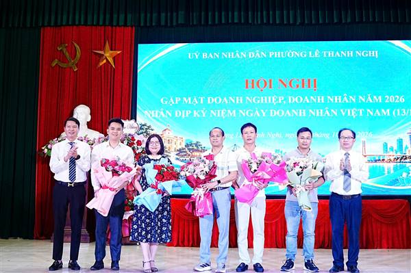 PHƯỜNG LÊ THANH NGHỊ TỔ CHỨC HỘI NGHỊ ĐỐI THOẠI, TIẾP XÚC VỚI DOANH NGHIỆP, HỢP TÁC XÃ, HỘ KINH DOANH VÀ GẶP MẶT DOANH NHÂN, DOANH NGHIỆP NĂM 2026