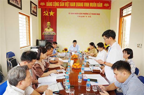 PHƯỜNG LÊ THANH NGHỊ ĐÓN ĐOÀN KIỂM TRA, GIÁM SÁT CỦA SỞ Y TẾ HẢI PHÒNG VỀ CÔNG TÁC PHÒNG, CHỐNG DỊCH BỆNH TAY CHÂN MIỆNG