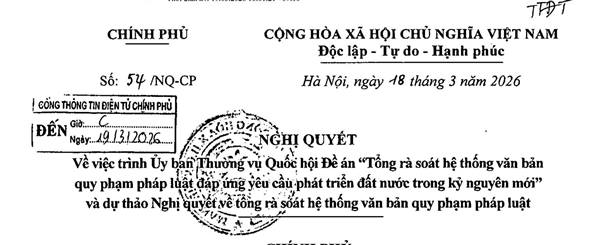 Nghị quyết 54/NQ-CP: Tổng rà soát hệ thống pháp luật mới nhất 2026 