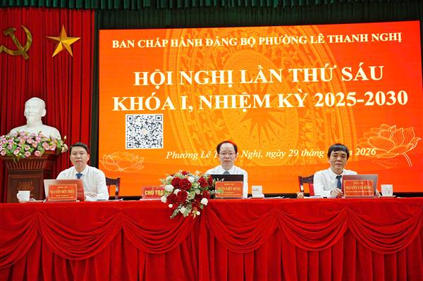 HỘI NGHỊ LẦN THỨ SÁU BAN CHẤP HÀNH ĐẢNG BỘ PHƯỜNG LÊ THANH NGHỊ: TẬP TRUNG THẢO LUẬN, THÔNG QUA NHIỀU NỘI DUNG QUAN TRỌNG