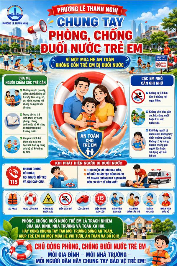 📢 CHUNG TAY PHÒNG, CHỐNG ĐUỐI NƯỚC TRẺ EM