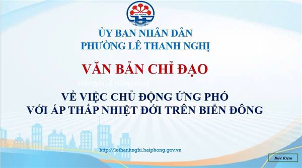 CHỦ ĐỘNG ỨNG PHÓ VỚI ÁP THẤP NHIỆT ĐỚI TRÊN BIỂN ĐÔNG