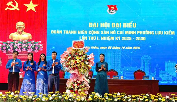 ĐẠI HỘI ĐẠI BIỂU ĐOÀN TNCS HỒ CHÍ MINH PHƯỜNG LƯU KIẾM LẦN THỨ I, NHIỆM KỲ 2025 - 2030 THÀNH CÔNG TỐT ĐẸP