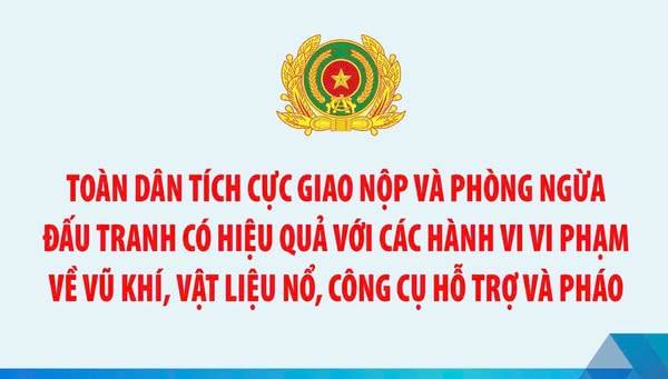 TOÀN DÂN NGHIÊM TÚC CHẤP HÀNH VIỆC GIAO NỘP VŨ KHÍ, VẬT LIỆU NỔ, CÔNG CỤ HỖ TRỢ VÀ PHÁP TRÁI PHÉP