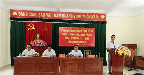 Phường Lưu Kiếm tiếp xúc cử tri trước Kỳ họp thứ 2 HĐND phường khóa I, nhiệm kỳ 2021 - 2026
