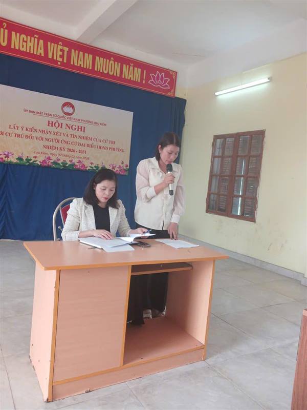  Hội nghị lấy ý kiến nhận xét và tín nhiệm của cử tri đối với những người được giới thiệu ứng cử đại biểu HĐND các cấp nhiệm kỳ 2026 – 2031 tại nơi cư trú