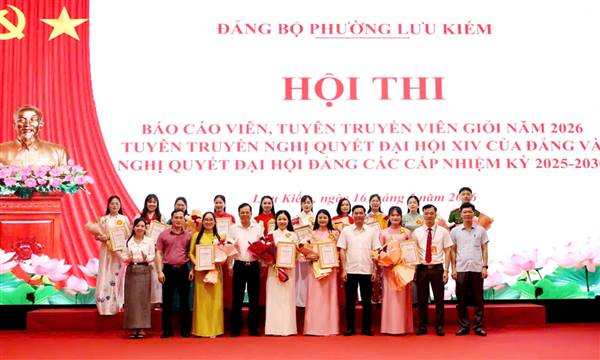ĐẢNG BỘ PHƯỜNG LƯU KIẾM: LAN TỎA NGHỊ QUYẾT ĐẠI HỘI ĐẢNG CÁC CẤP QUA HỘI THI BÁO CÁO VIÊN - TUYÊN TRUYỀN VIÊN GIỎI NĂM 2026.
