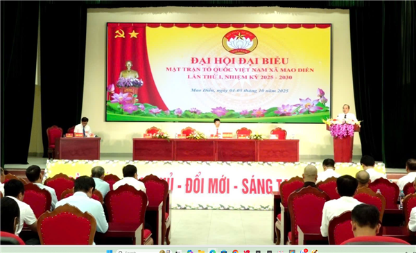 ĐẠI HỘI ĐẠI BIỂU MẶT TRẬN TỔ QUỐC VIỆT NAM XÃ MAO ĐIỀN LẦN THỨ I, NHIỆM KỲ 2025-2030 