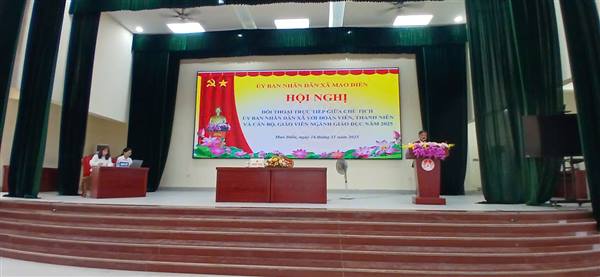 Hội nghị đối thoại trực tiếp giữa Chủ tịch UBND xã Mao Điền  với đoàn viên, thanh niên và cán bộ, viên chức ngành giáo dục năm 2025 đã thành công tốt đẹp