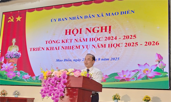Uỷ ban nhân dân xã Mao Điền tổ chức Hội nghị tổng kết năm học 2024–2025 và triển khai nhiệm vụ năm học 2025–2026