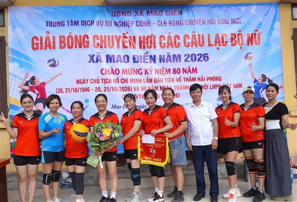 SÔI NỔI GIẢI BÓNG CHUYỀN HƠI NỮ CÁC CÂU LẠC BỘ XÃ MAO ĐIỀN NĂM 2026
