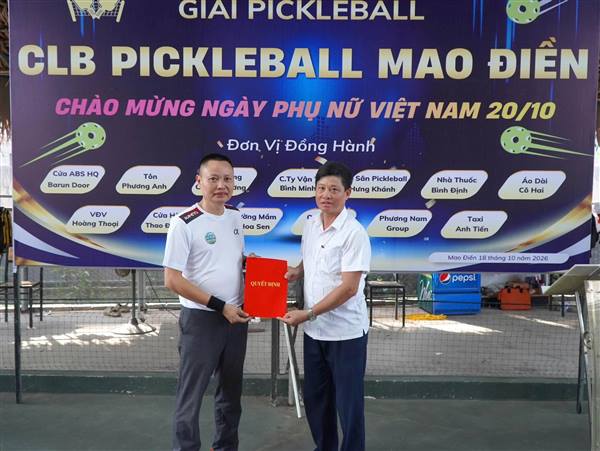 RA MẮT CÂU LẠC BỘ PICKLEBALL MAO ĐIỀN: LAN TỎA NIỀM VUI THỂ THAO, GẮN KẾT CỘNG ĐỒNG
