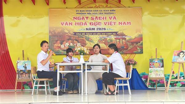 RỰC RỠ NGÀY HỘI SÁCH TẠI TRƯỜNG TIỂU HỌC TÂN TRƯỜNG I
"SÁCH VÀ ƯỚC MƠ VƯƠN XA"