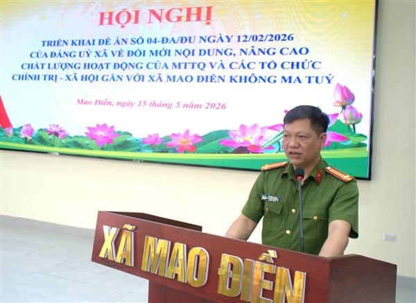Xây dựng Mao Điền thành xã không ma túy: Công an xã xung kích tuyến đầu, MTTQ là "cầu nối đồng thuận" trong Nhân dân