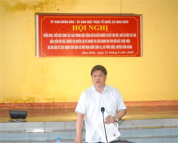 Mao Điền triển khai công tác giải phóng mặt bằng Dự án đầu tư xây dựng Khu dân cư mới (Khu A)