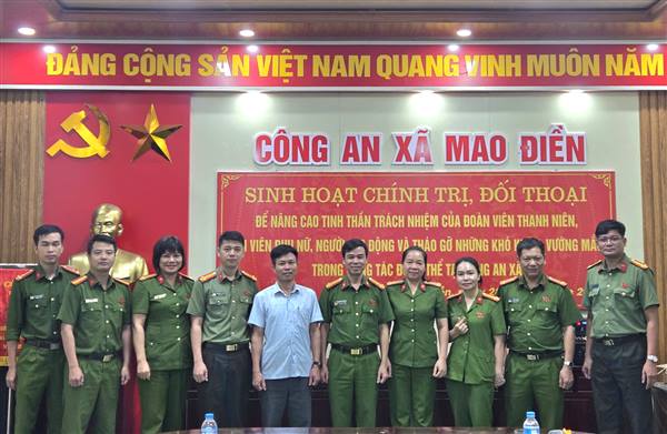 Đối thoại để đồng hành, phát huy vai trò hội viên, đoàn viên Công an xã Mao Điền
