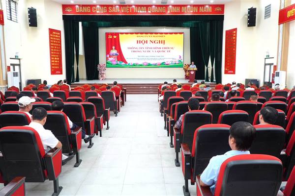 ĐẢNG ỦY XÃ MAO ĐIỀN TỔ CHỨC HỘI NGHỊ THÔNG TIN TÌNH HÌNH THỜI SỰ TRONG NƯỚC VÀ QUỐC TẾ
